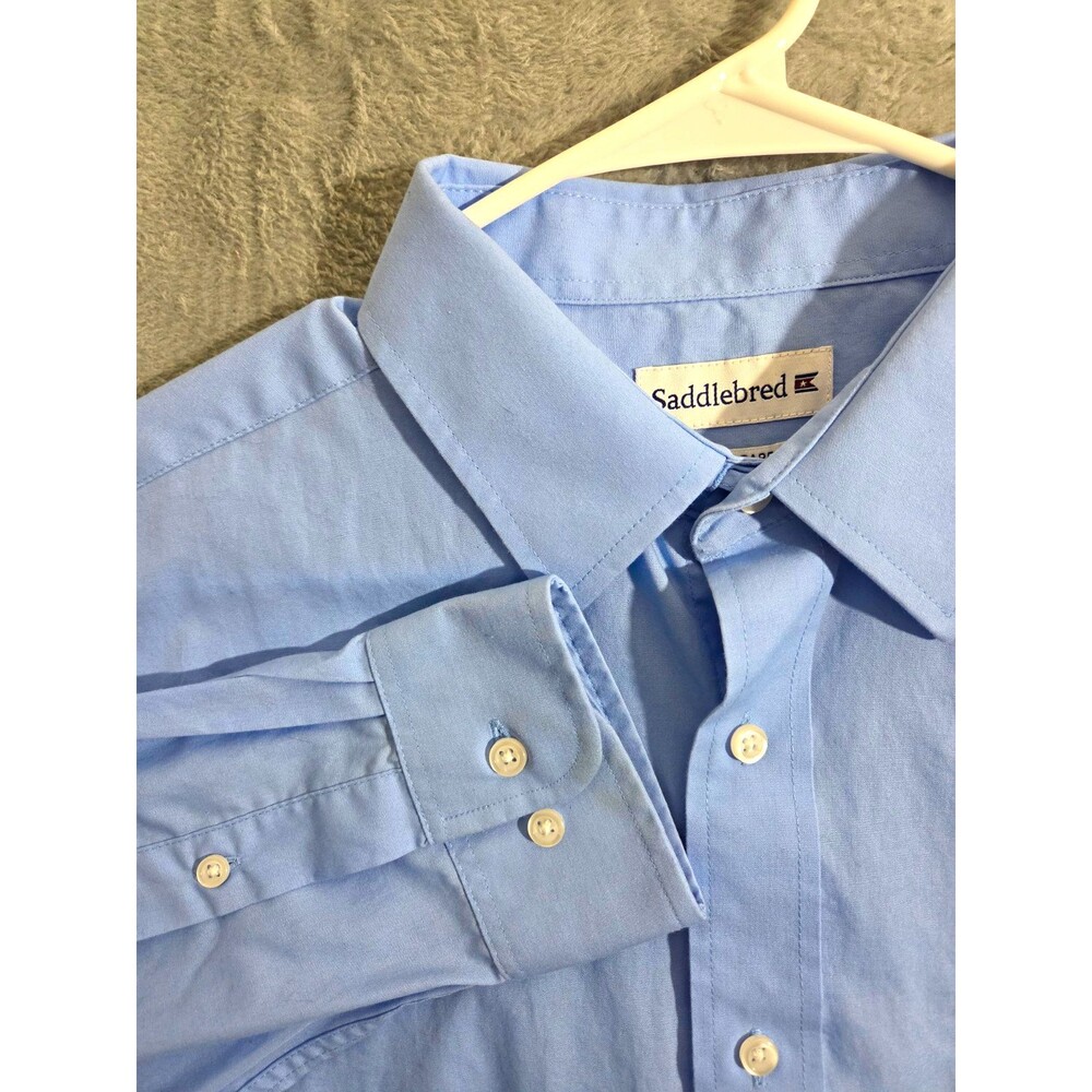 Saddlebred Classic Fit Oxford Button Down Shirt Blue 16-16.5 Nck 32/33 Easy Care